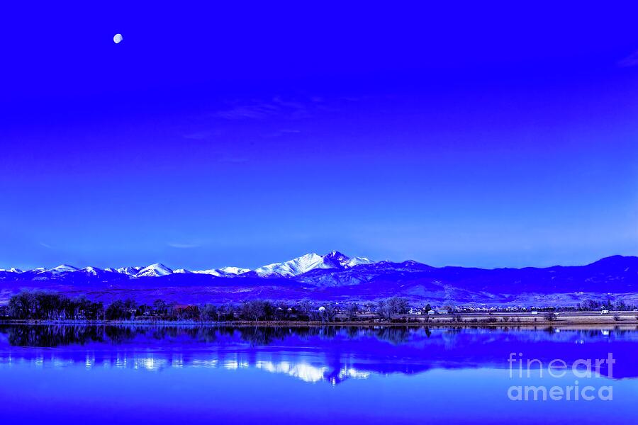 Front Range View with Moon Photograph by Jon Burch Photography