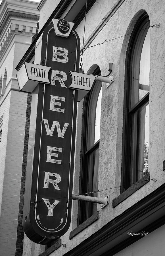 Front Street Brewery - Black and White Photograph by Suzanne Gaff