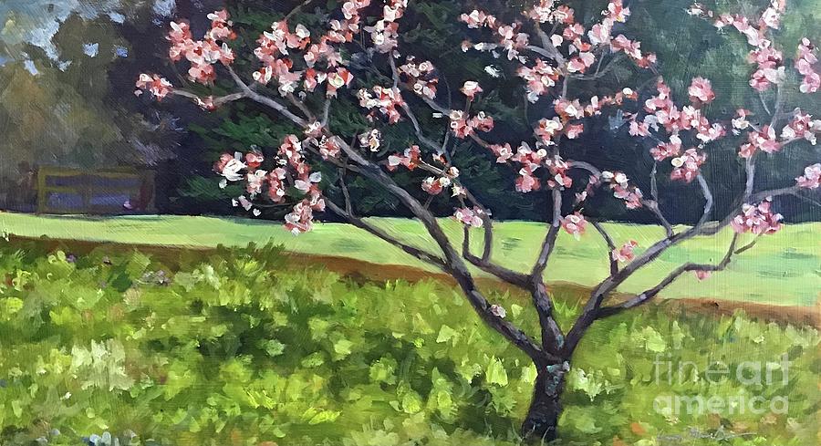 Front Yard Plum Painting by Anne Marie Brown