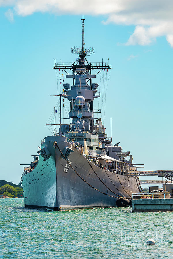 Frontal View of the Battleship USS Missouri at Pearl Harbor Hawaii ...