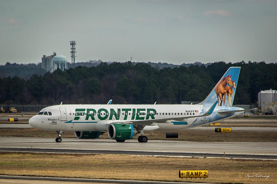Frontier Airlines Airplane N343FR Hartsfield Jaskson Atlanta International Airport Airplane Art Photograph by Reid Callaway
