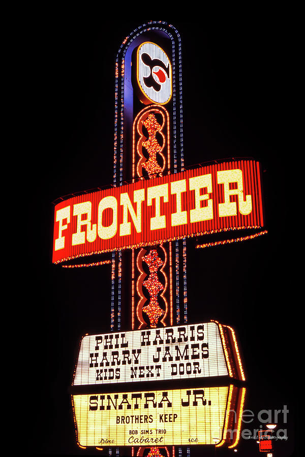Frontier Casino Neon Sign at Night Bright Photograph by Aloha Art