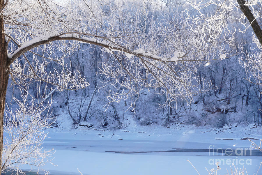 Frost And Snow Along The Des Moines River Photograph by Kathy M Krause