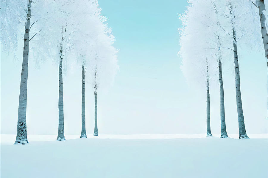 Frost in Trees, Winter Digital Art by Robert Bissett