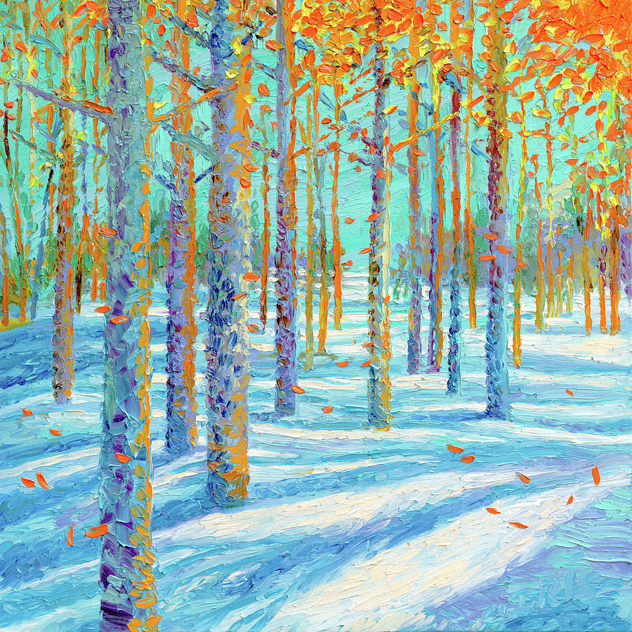 Tree Painting - Frosted Fall by Iris Scott