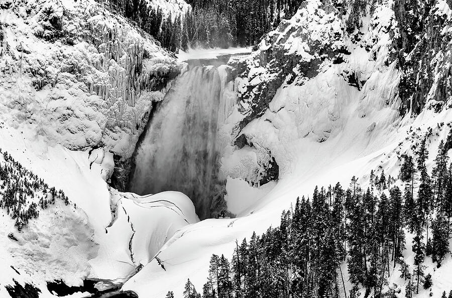 Frosted Falls - Yellowstone National Park Photograph