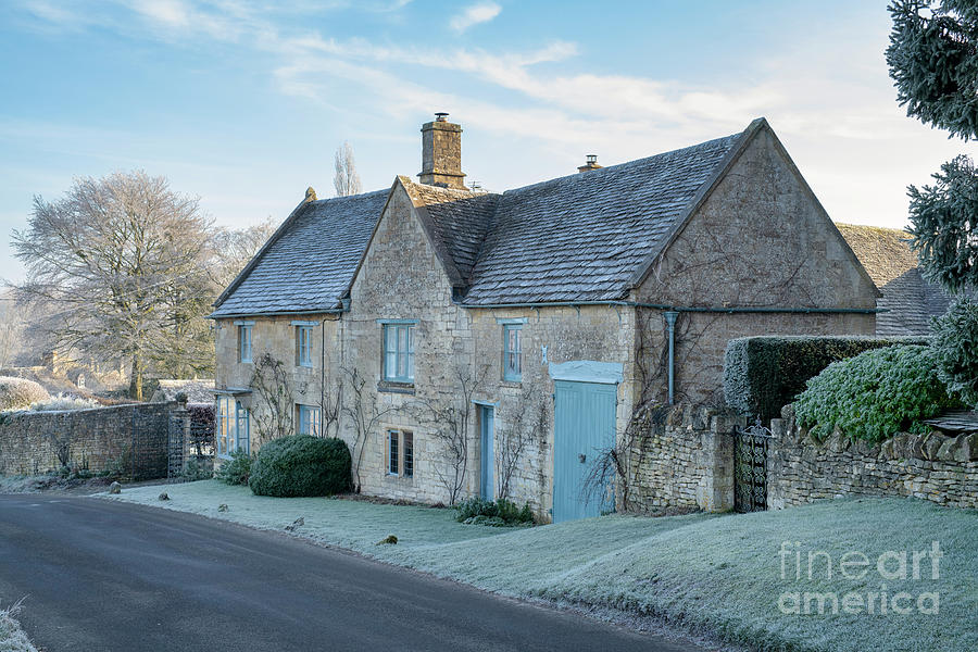 Frosty Cotswold Cottage in Windrush  Photograph by Tim Gainey