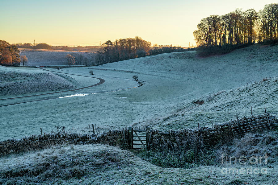 Frosty Cotswold Countryside at Sunrise Photograph by Tim Gainey