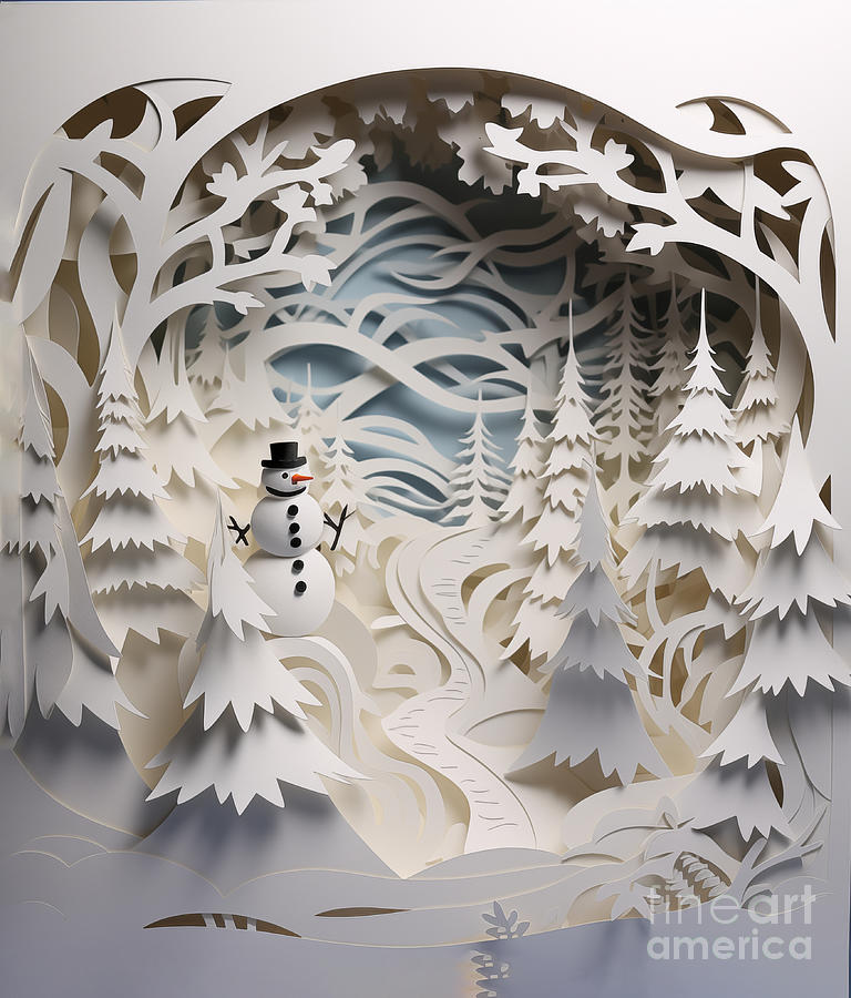 Frosty in a Winter Wonderland  Digital Art by Joey Agbayani