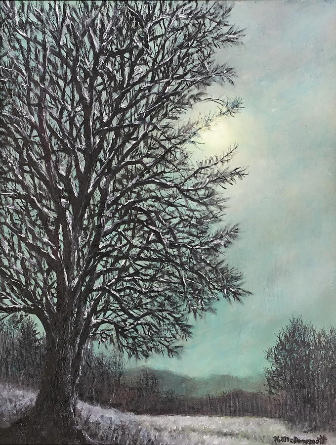 Frosty Moonlight Painting by Kathleen McDermott