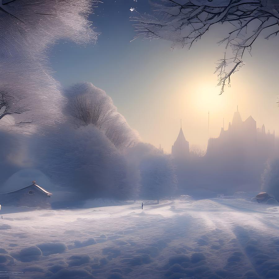 Winter Digital Art - Frosty Morning by John Deecken