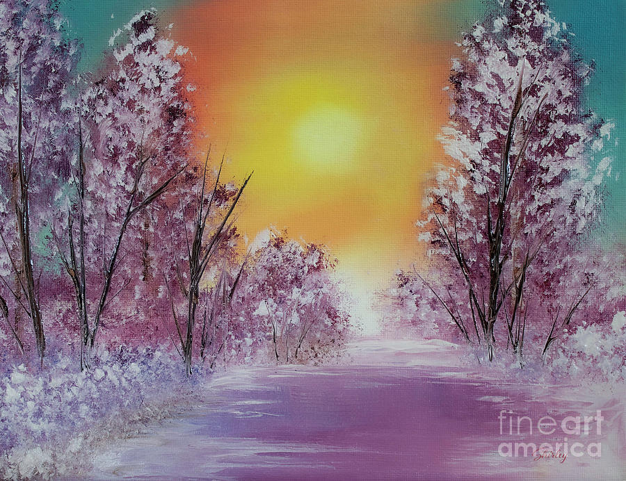 Frosty Sunset Painting by Shirley Dutchkowski