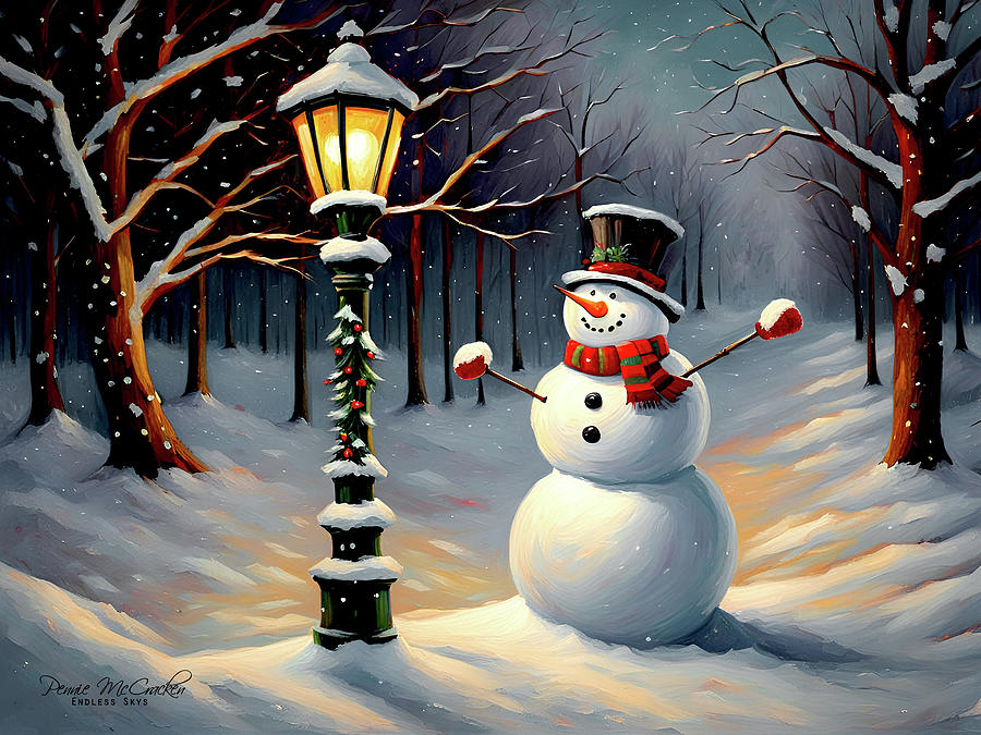 Frosty The Snowman Mixed Media by Pennie McCracken