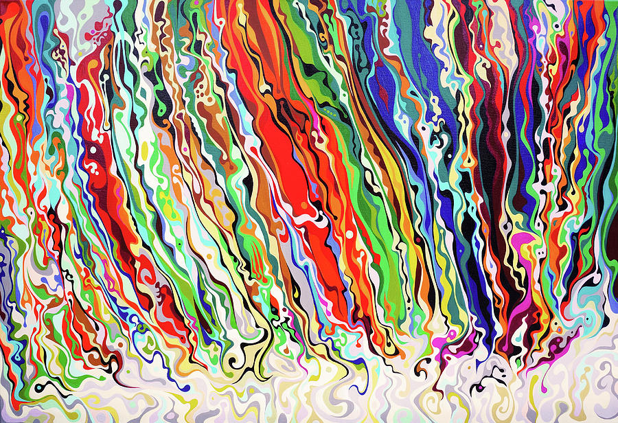 Frothing Festive Frivil-Flow Painting by Amy Ferrari