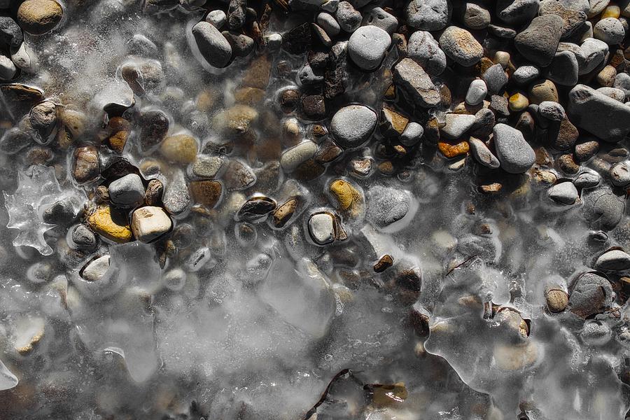 Frozen Beach Pebbles Photograph by Mark Bear