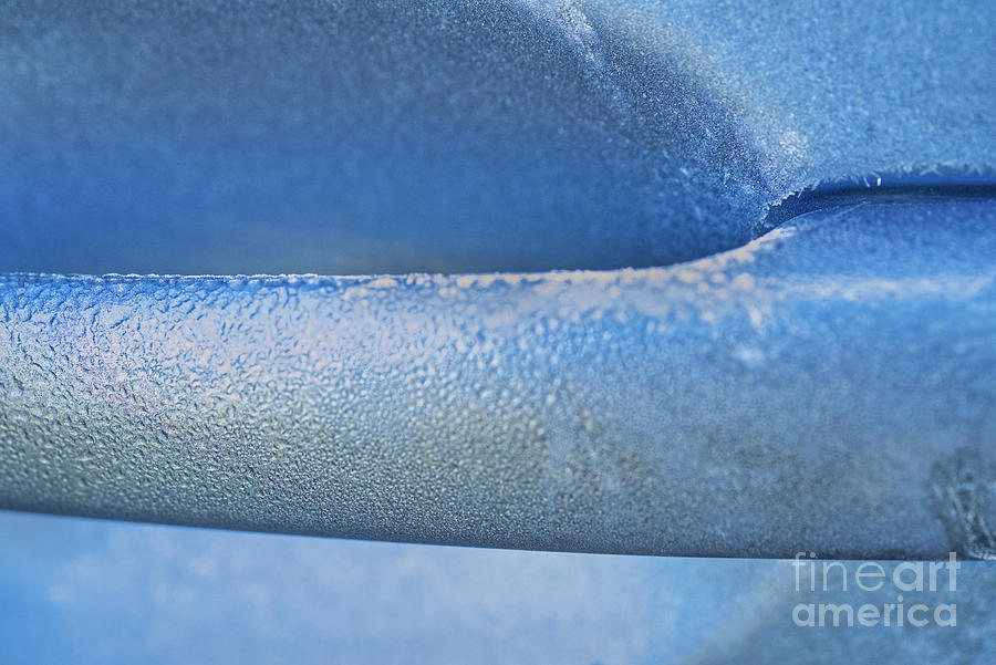 Frozen Blue Car Door Photograph