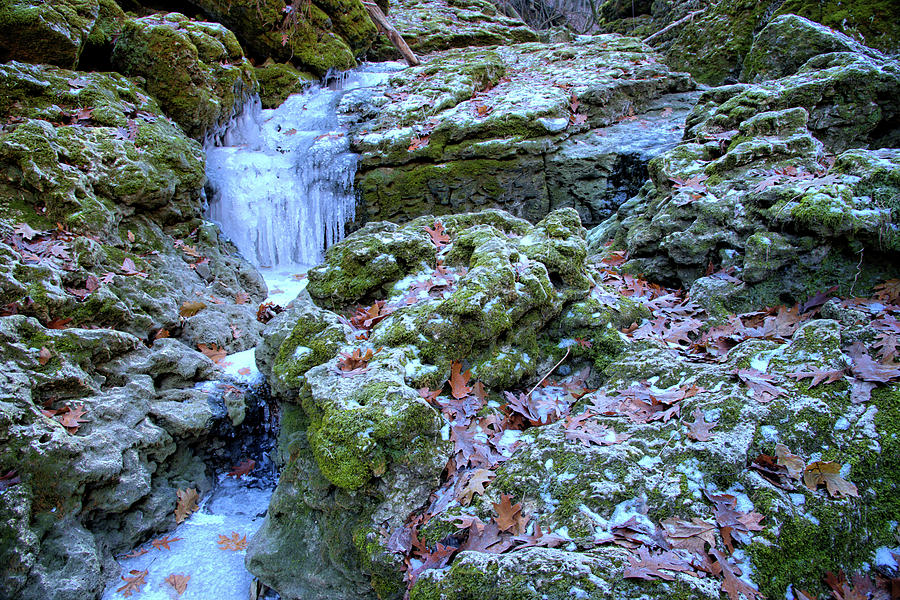 Winter Photograph - Frozen Cascades by Bonfire Photography