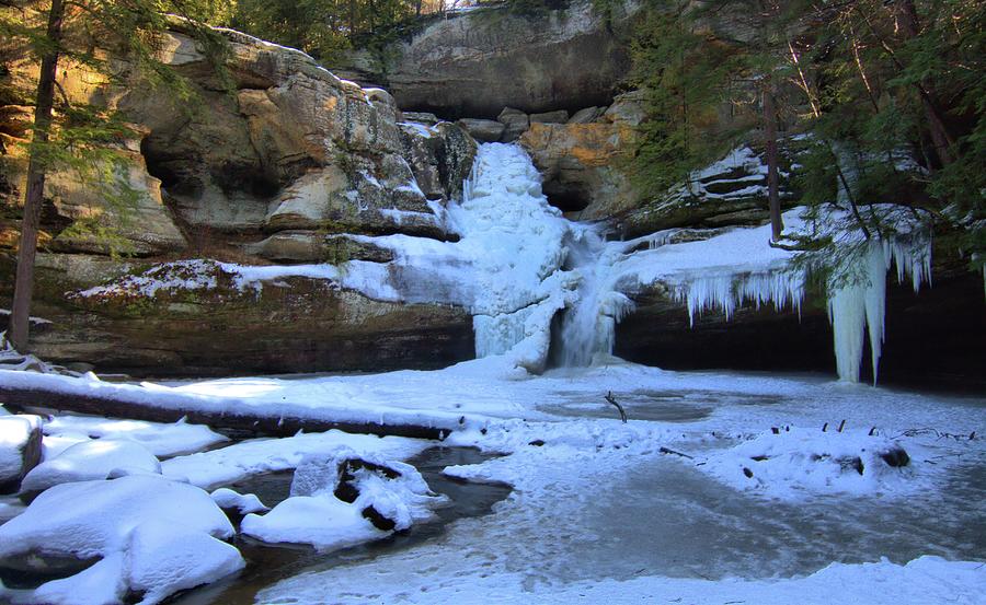 Frozen Cedar Falls Ohio Photograph by Dan Sproul