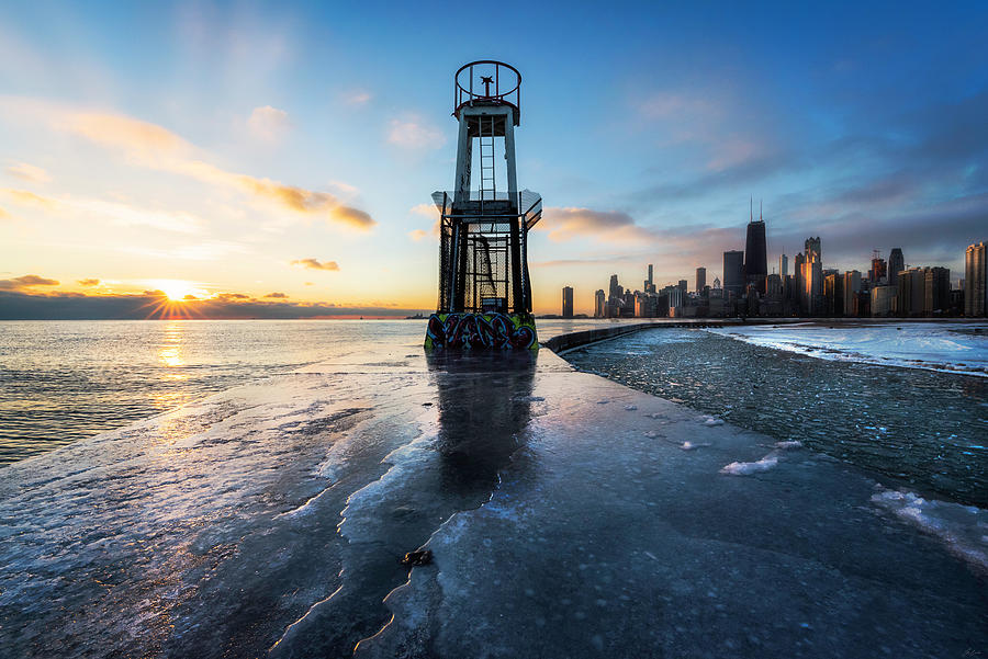 Frozen Chicago Morning Photograph by Owen Weber
