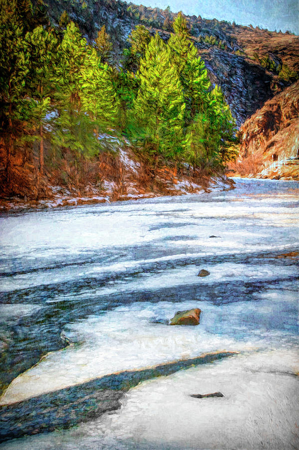 Frozen Clear Creek Mixed Media by Ann Powell