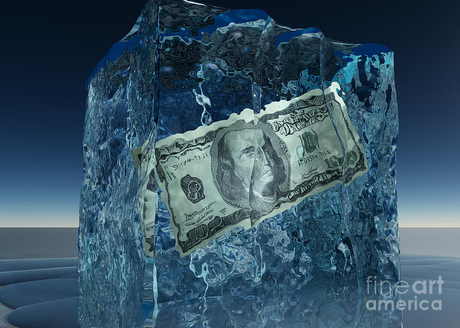 Frozen dollar Digital Art by Bruce Rolff
