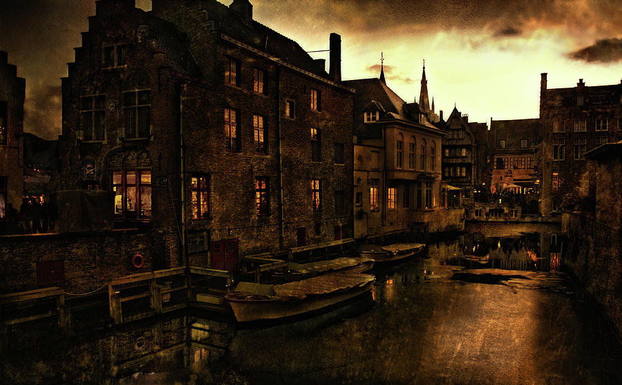 Frozen Evening in Old Brugge Photograph by Edward Galagan