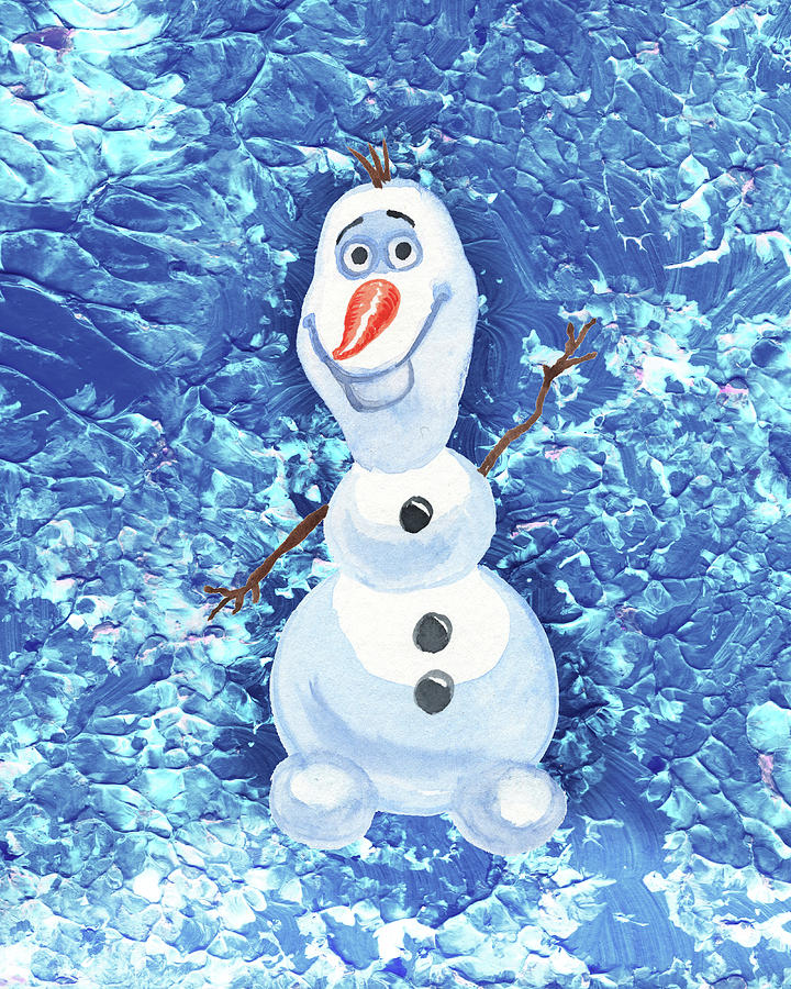 Frozen In Ice Snowman Olaf Painting