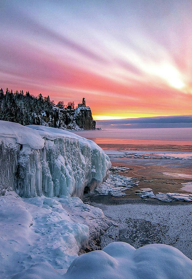 Fire and Ice . Split Rock Lighthouse Photograph by Trice Jacobs - Fine ...