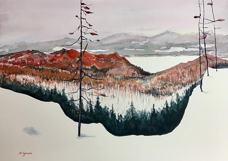 Frozen Lake Painting by Geni Gorani