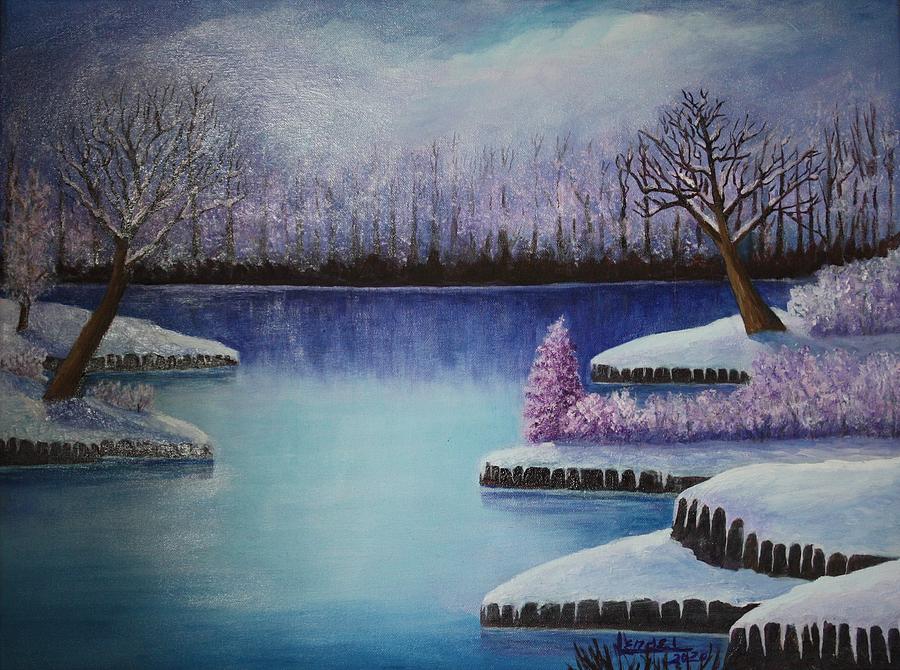 Frozen Lake Painting by Lendel Holmes - Fine Art America