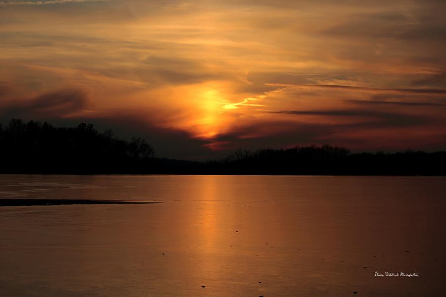 Frozen Lake Sunset  Photograph by Mary Walchuck