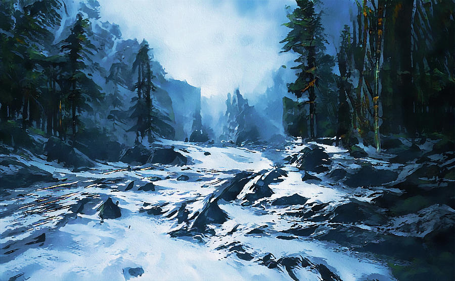 Frozen Landscape, 02 Painting by AM FineArtPrints