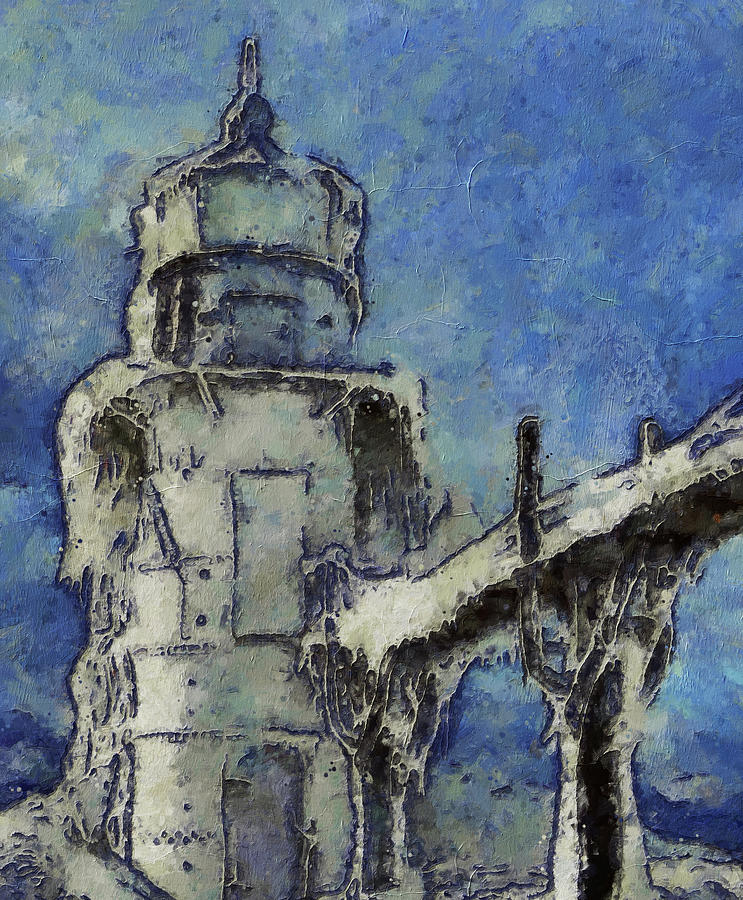 Winter Painting - Frozen Lighthouse by Dan Sproul