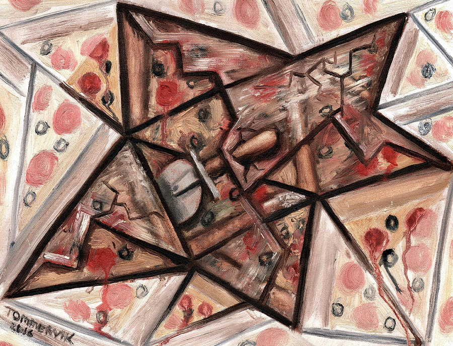 Frozen Pizza Art Print Painting by Tommervik