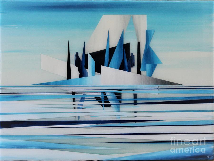 Abstract Painting - Frozen reflection by Youssef Rami