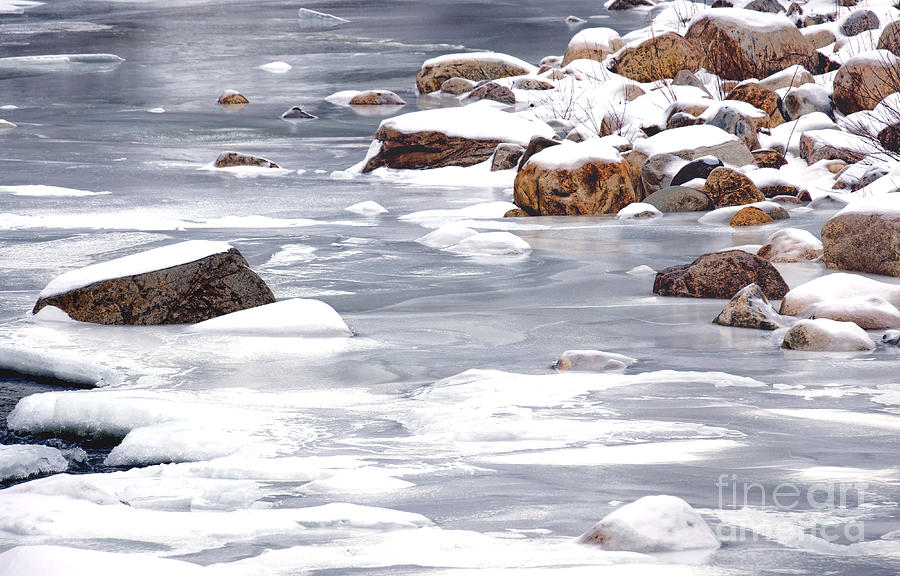 Winter Photograph - Frozen River by Olivier Le Queinec