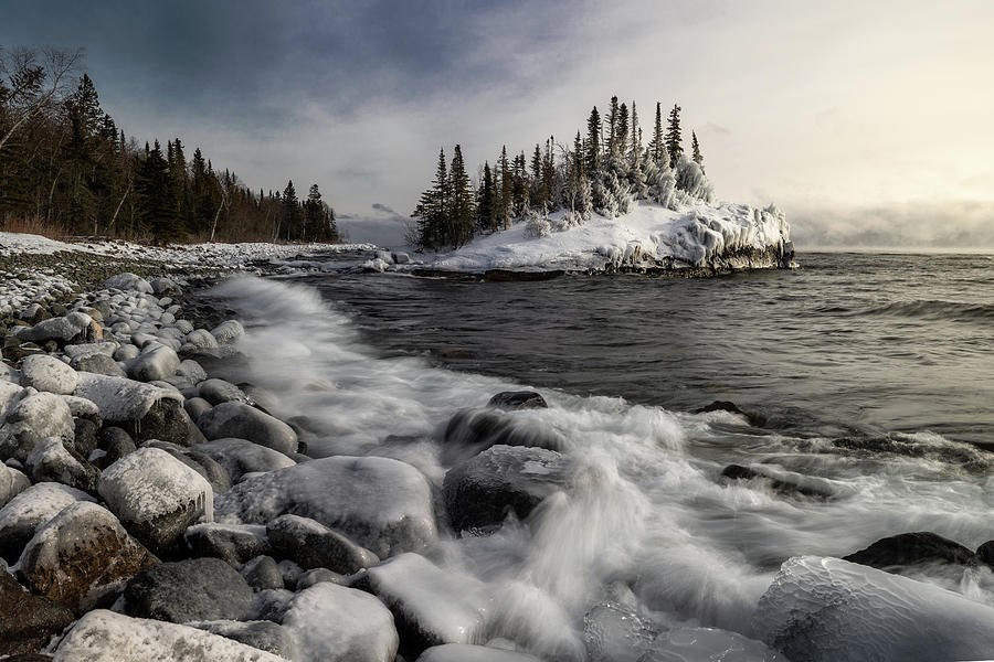 Frozen Rock Photograph by Andy and Tamara Photo