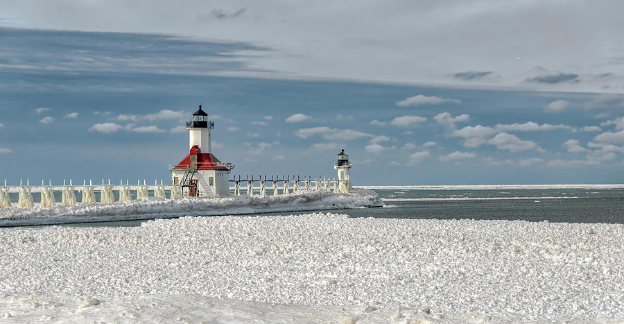 Frozen St. Joseph Lighthouse Photograph by Jenware Photography | Fine ...