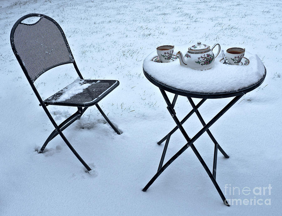 Frozen tea for two, long wait for tea for two  Photograph by Tatiana Bogracheva