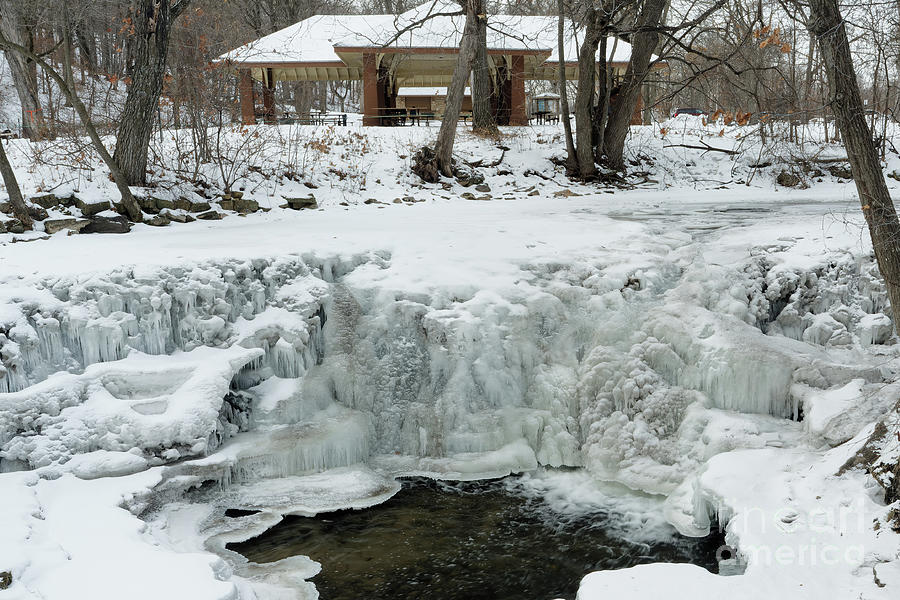 Frozen Upper Minneopa Falls in January Photograph by Natural Focal Point Photography