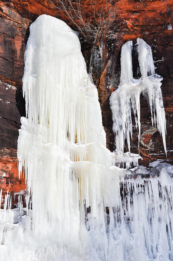 Frozen Waterfall Apostle Islands Photograph by Kyle Hanson