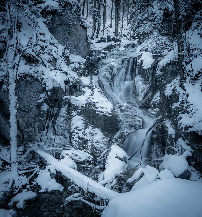 Winter Photograph - Frozen Waterfall by Franz Graf