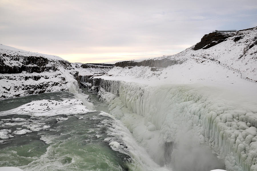 Frozen waterfall of Gullfoss, Iceland Photograph by Feifei Cui-Paoluzzo