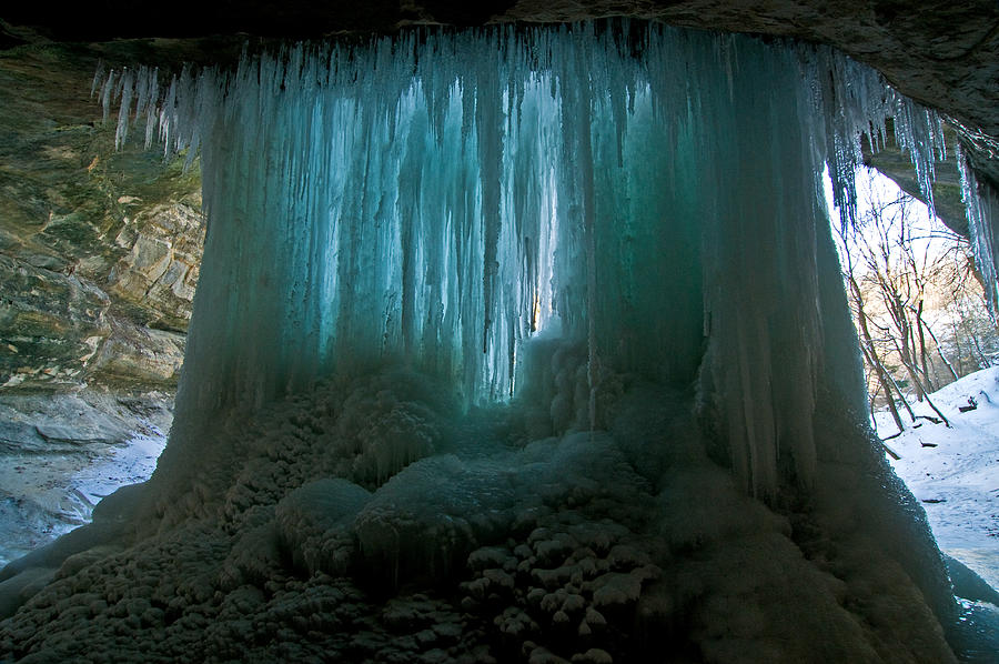 Frozen waterfall Photograph by Original photo by Mark Baldwin