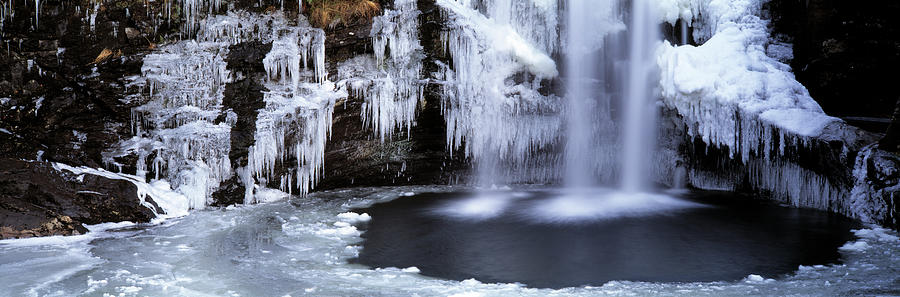 Frozen waterfall, River Falloch, Loch Lomond, Highlands, Scotland Photograph by Panoramic Images