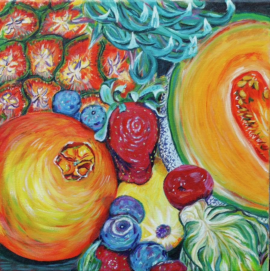 Fruit and a Brussel Sprout Painting by Dorsey Northrup