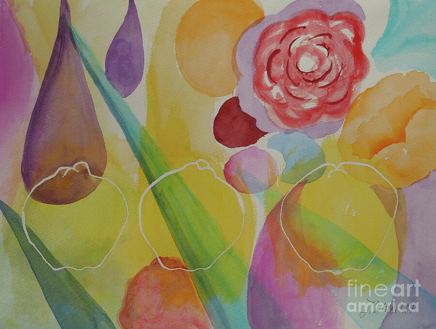 Abstract Painting - Fruit and Flower Abstract by Johanna Zettler