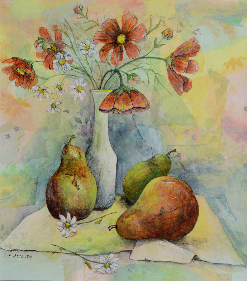 Fruit and Flower Fantasy Mixed Media by Sandy Clift