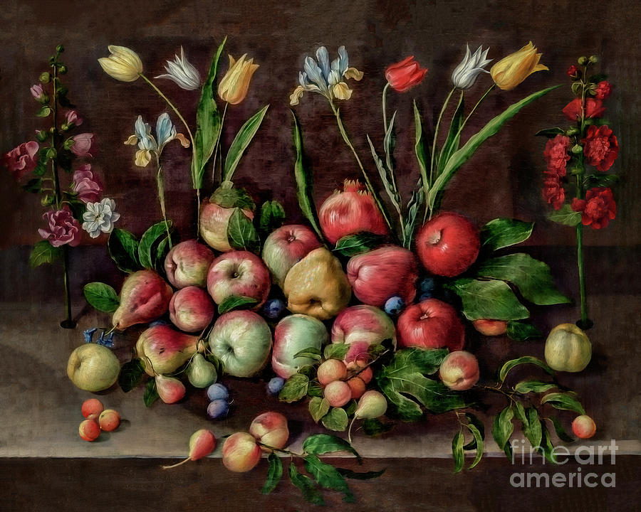 Fruit and Flowers by Orsola Maddalena Caccia                                             Photograph by Carlos Diaz