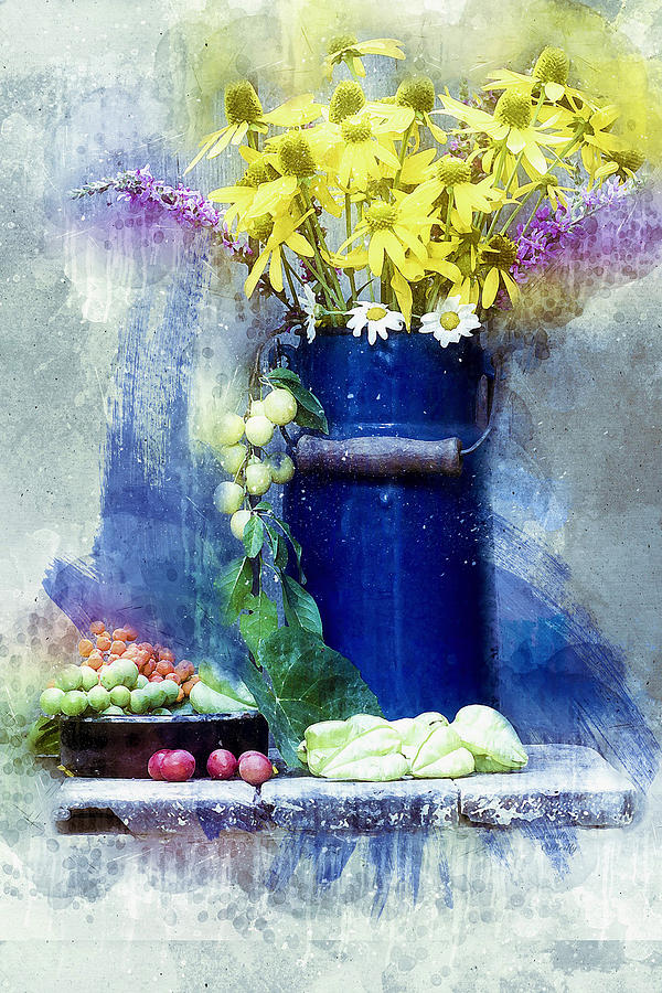 Fruit And Flowers Mixed Media by Sandi OReilly